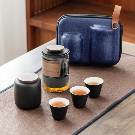 Beijing Tokyo Made Travel Tea Set Outdoor Portable Kung Fu Tea Set Glass Teapot Ceramic Teacup Tea Caddy Beijing Tokyo Made Travel Tea Set Outdoor Portable Kung Fu Tea Set Glass Teapot Ceramic Teacup Tea Caddy