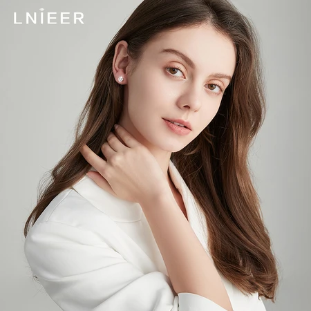 LNIEER diamond ear piercing 999 silver earrings women's ear sticks sleep free simple small earrings 2022 new trendy earrings autumn and winter 999 fine silver zircon earrings small 5mm LNIEER diamond ear piercing 999 silver earrings women's ear sticks sleep free simple small earrings 2022 new trendy earrings autumn and winter 999 fine silver zircon earrings small 5mm