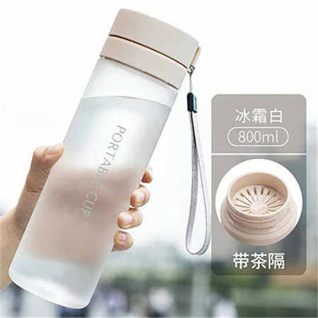 Ju Ruiqian Korean version of frosted large-capacity plastic cup sports anti-fall scale water cup simple male and female students bubble tea white 800ml Ju Ruiqian Korean version of frosted large-capacity plastic cup sports anti-fall scale water cup simple male and female students bubble tea white 800ml