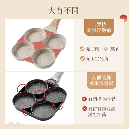 Carrot Frying Pan Pan Maifan Stone Non-stick Pan Four-hole Fried Egg Pan Egg Burger Pan Induction Cooker Gas Stove General Carrot Frying Pan Pan Maifan Stone Non-stick Pan Four-hole Fried Egg Pan Egg Burger Pan Induction Cooker Gas Stove General
