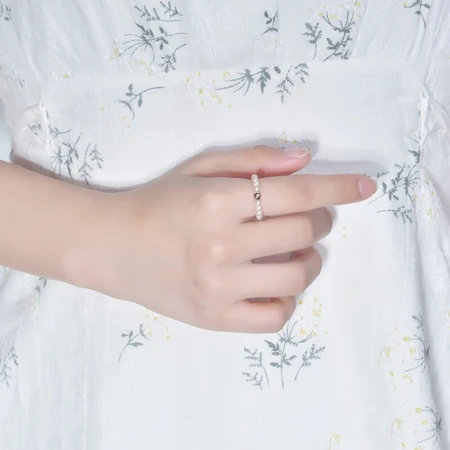 Jingrunxinjian 18K Gold Accessories White Freshwater Pearl Girls Elastic Band String 3-4mm#11 Fashion Light Luxury Simple Ring Birthday Gift with Certificate Jingrunxinjian 18K Gold Accessories White Freshwater Pearl Girls Elastic Band String 3-4mm#11 Fashion Light Luxury Simple Ring Birthday Gift with Certificate