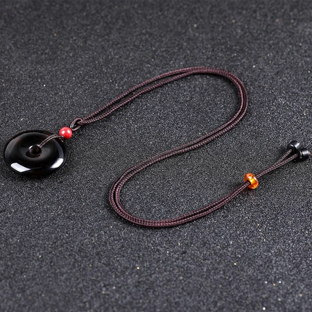Jinshiling natural obsidian safety buckle pendant for men and women natal year amulet crystal couple necklace cinnabar good luck beads to keep safe for boys and girls wife birthday gift ice species obsidian safety buckle Jinshiling natural obsidian safety buckle pendant for men and women natal year amulet crystal couple necklace cinnabar good luck beads to keep safe for boys and girls wife birthday gift ice species obsidian safety buckle