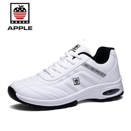 American Apple Apple sports shoes men's shoes autumn and winter air cushion leather running shoes men's casual shoes men's comfortable and versatile Korean version of the travel shoes white 41 American Apple Apple sports shoes men's shoes autumn and winter air cushion leather running shoes men's casual shoes men's comfortable and versatile Korean version of the travel shoes white 41
