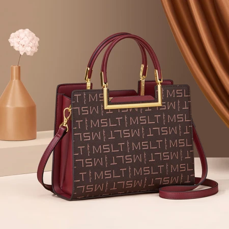 MashaLanti bag women's bag commuter handbag large-capacity mother bag temperament shoulder bag ladies Messenger bag birthday gift for wife wine red MashaLanti bag women's bag commuter handbag large-capacity mother bag temperament shoulder bag ladies Messenger bag birthday gift for wife wine red