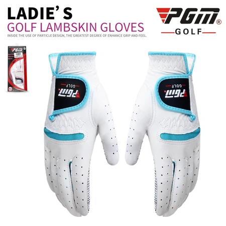 PGM Golf Gloves Ladies Imported Sheepskin Gloves Hands Genuine Leather Non-slip Gloves White with Pink Size 19 PGM Golf Gloves Ladies Imported Sheepskin Gloves Hands Genuine Leather Non-slip Gloves White with Pink Size 19