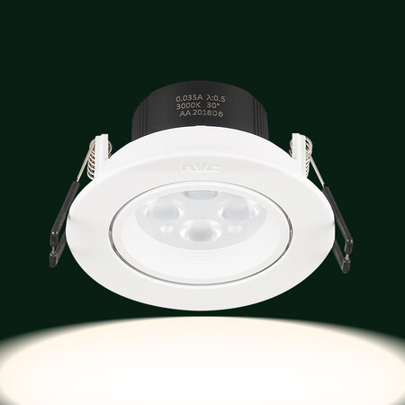 NVC lighting downlight led spotlight ceiling light 4W adjustable angle warm white light white lamp surface 4 watt neutral light warm white light 4000K hole 75-80mm construction site property NVC lighting downlight led spotlight ceiling light 4W adjustable angle warm white light white lamp surface 4 watt neutral light warm white light 4000K hole 75-80mm construction site property