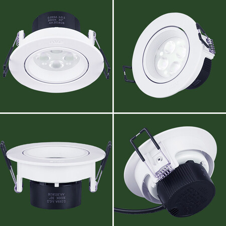 NVC lighting downlight led spotlight ceiling light 4W adjustable angle warm white light white lamp surface 4 watt neutral light warm white light 4000K hole 75-80mm construction site property NVC lighting downlight led spotlight ceiling light 4W adjustable angle warm white light white lamp surface 4 watt neutral light warm white light 4000K hole 75-80mm construction site property