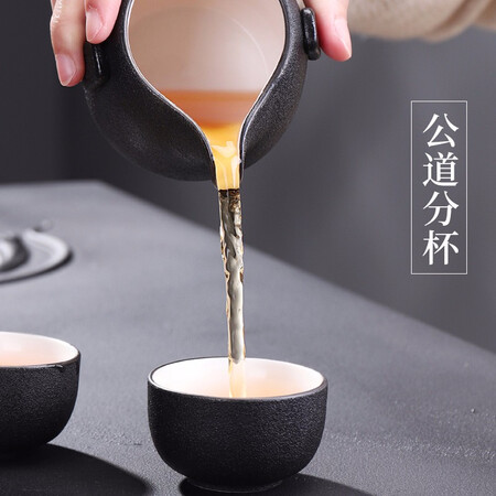Tang Feng complete black pottery tea set set household small ceramic cover bowl, teapot, Kung Fu teacup, office tea ceremony, Tang Yun 9 heads Tang Feng complete black pottery tea set set household small ceramic cover bowl, teapot, Kung Fu teacup, office tea ceremony, Tang Yun 9 heads