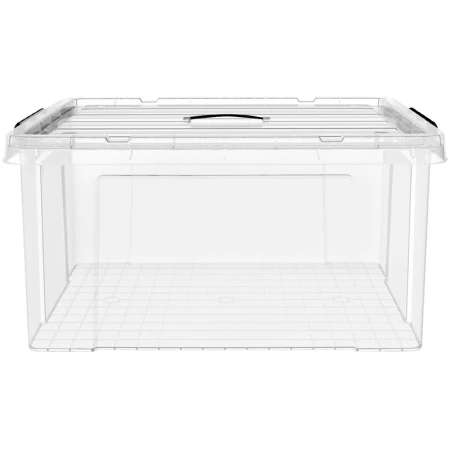 SPACEXPERT nearly right-angle hand-raised transparent plastic storage box 30L three mask storage box Lego toy storage box SPACEXPERT nearly right-angle hand-raised transparent plastic storage box 30L three mask storage box Lego toy storage box