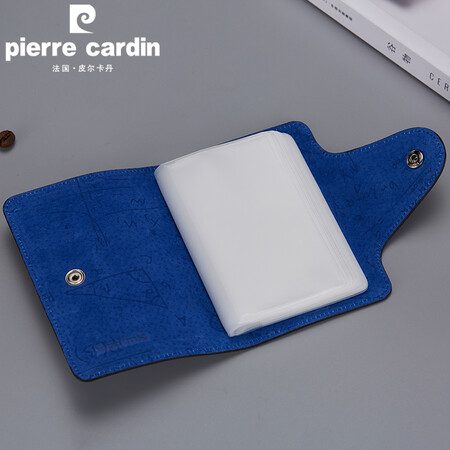 Pierre Cardin 2018 new male fujiki bag leather bank card package multi-card-bit high-capacity business card holder 20 card bit blue Pierre Cardin 2018 new male fujiki bag leather bank card package multi-card-bit high-capacity business card holder 20 card bit blue