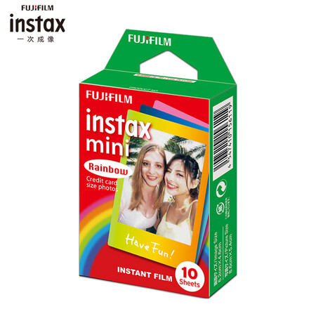 Fuji instax instant polaroid mini photo paper, rainbow 10 sheets suitable for mini7C/7s/9/8/25/90/70/hellokitty/SP-2 Fuji instax instant polaroid mini photo paper, rainbow 10 sheets suitable for mini7C/7s/9/8/25/90/70/hellokitty/SP-2