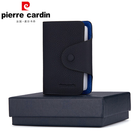 Pierre Cardin 2018 new male fujiki bag leather bank card package multi-card-bit high-capacity business card holder 20 card bit blue Pierre Cardin 2018 new male fujiki bag leather bank card package multi-card-bit high-capacity business card holder 20 card bit blue