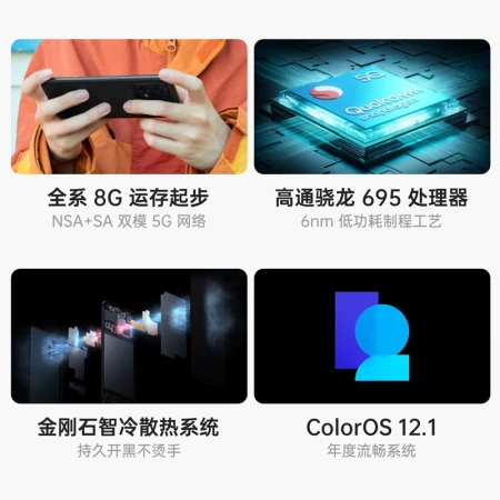 OPPO K10x Aurora 8GB+128GB 67W super flash charge 5000mAh long battery life 120Hz high frame screen 64 million triple camera Qualcomm Snapdragon 695 camera 5G mobile phone OPPO K10x Aurora 8GB+128GB 67W super flash charge 5000mAh long battery life 120Hz high frame screen 64 million triple camera Qualcomm Snapdragon 695 camera 5G mobile phone