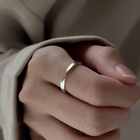Miman S999 Mobius ring silver ring ladies index finger tail ring student single ring Mobius ring Miman S999 Mobius ring silver ring ladies index finger tail ring student single ring Mobius ring