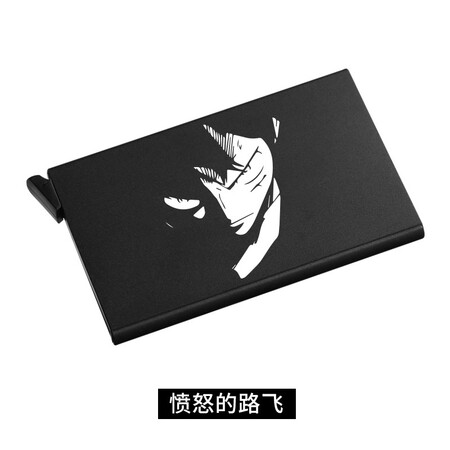 Ba Shi card holder male anime fashion brand metal card holder ultra-thin automatic pop-up anti-degaussing swipe card holder bank card holder card holder business card holder angry Luffy Ba Shi card holder male anime fashion brand metal card holder ultra-thin automatic pop-up anti-degaussing swipe card holder bank card holder card holder business card holder angry Luffy