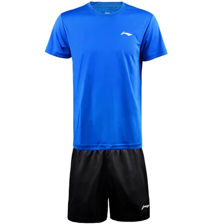 Li Ning LI-NING sportswear suit men's new badminton suit T-shirt short-sleeved quick-drying shorts spring and summer table tennis net suit ATSS959-3 blue suit XL Li Ning LI-NING sportswear suit men's new badminton suit T-shirt short-sleeved quick-drying shorts spring and summer table tennis net suit ATSS959-3 blue suit XL