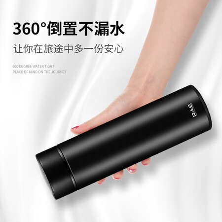 Ranye RAE Vacuum Mug with 304 stainless steel liner double-layer teacup insulated pot for men and women business fashion filter car tea student water cup 450ml black R3106 Ranye RAE Vacuum Mug with 304 stainless steel liner double-layer teacup insulated pot for men and women business fashion filter car tea student water cup 450ml black R3106