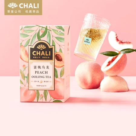 CHALI tea company flower tea peach oolong tea box 15 bags 45g fruit tea bag Tieguanyin white peach oolong CHALI tea company flower tea peach oolong tea box 15 bags 45g fruit tea bag Tieguanyin white peach oolong