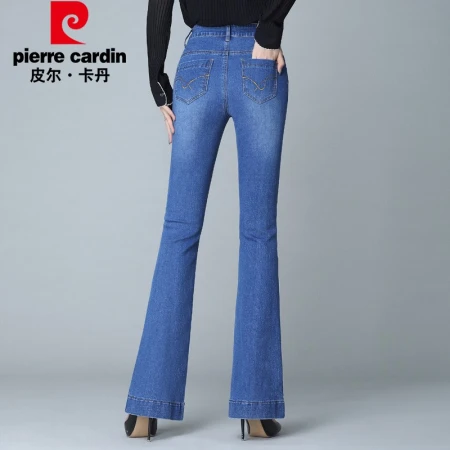 Pierre Cardin jeans women's summer high waist all-match elastic slim flared wide-leg pants trousers EPGMS1920 light blue size 29 Pierre Cardin jeans women's summer high waist all-match elastic slim flared wide-leg pants trousers EPGMS1920 light blue size 29
