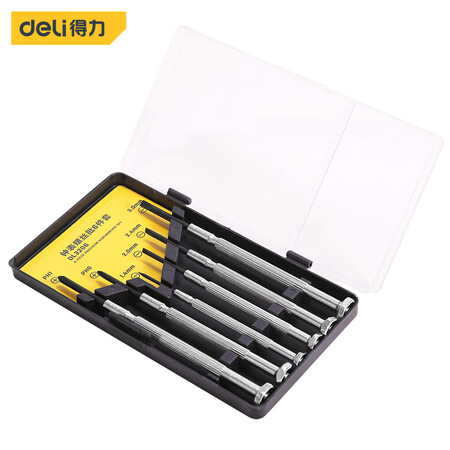Powerful deli precision small cross slotted screwdriver set 6 pcs notebook disassembly machine, clock, watch, glasses repair screwdriver DL3206 Powerful deli precision small cross slotted screwdriver set 6 pcs notebook disassembly machine, clock, watch, glasses repair screwdriver DL3206