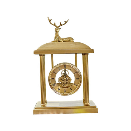 Time Story American light luxury copper deer marble table clock table clock bedroom bedside table clock decoration creative pendulum clock jewelry creative clock decoration table clock height 28cm Time Story American light luxury copper deer marble table clock table clock bedroom bedside table clock decoration creative pendulum clock jewelry creative clock decoration table clock height 28cm