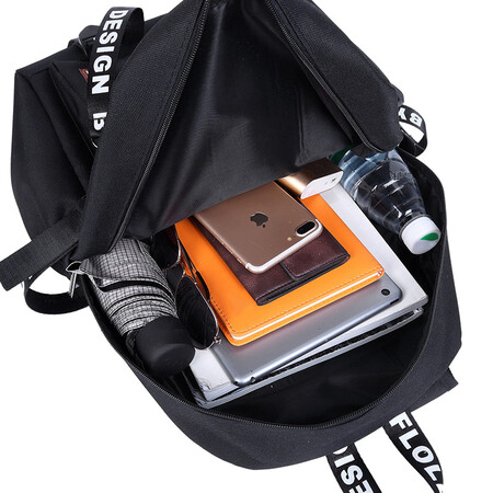 Light rider school bag men and women Korean version of junior high school and elementary school students backpack large capacity casual campus men's backpack 581 black Light rider school bag men and women Korean version of junior high school and elementary school students backpack large capacity casual campus men's backpack 581 black