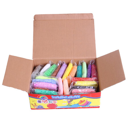 Colorful art 24 colors pearl mud ultra light clay snow mud 3d color mud set plasticine children's toy slime handmade color mud 24 colors bag deluxe version of snow mud Colorful art 24 colors pearl mud ultra light clay snow mud 3d color mud set plasticine children's toy slime handmade color mud 24 colors bag deluxe version of snow mud