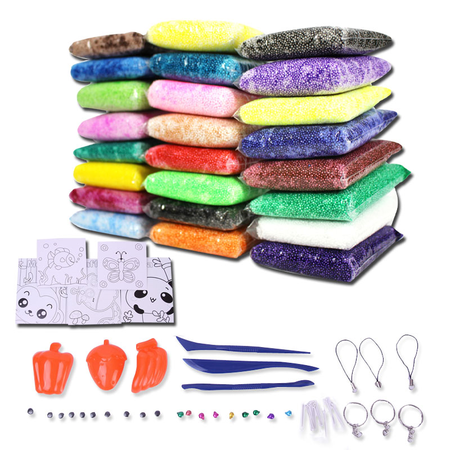 Colorful art 24 colors pearl mud ultra light clay snow mud 3d color mud set plasticine children's toy slime handmade color mud 24 colors bag deluxe version of snow mud Colorful art 24 colors pearl mud ultra light clay snow mud 3d color mud set plasticine children's toy slime handmade color mud 24 colors bag deluxe version of snow mud