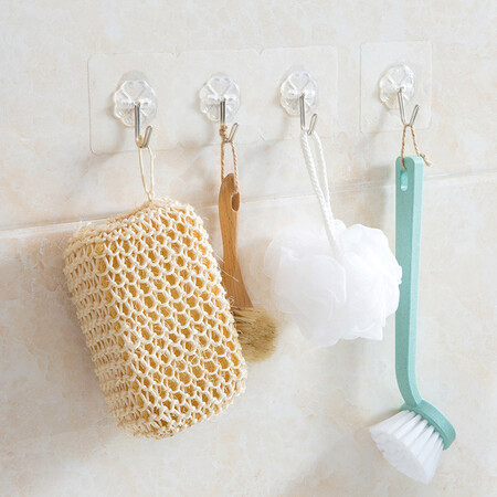 Bingyou hook sticky hook strong and seamless kitchen and bathroom punch-free thickening nail-free hook stickers bathroom door back wardrobe clothes hooks 20 Bingyou hook sticky hook strong and seamless kitchen and bathroom punch-free thickening nail-free hook stickers bathroom door back wardrobe clothes hooks 20