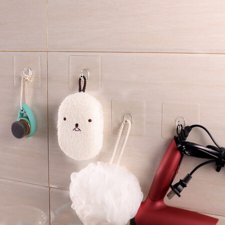 Bingyou hook sticky hook strong and seamless kitchen and bathroom punch-free thickening nail-free hook stickers bathroom door back wardrobe clothes hooks 20 Bingyou hook sticky hook strong and seamless kitchen and bathroom punch-free thickening nail-free hook stickers bathroom door back wardrobe clothes hooks 20
