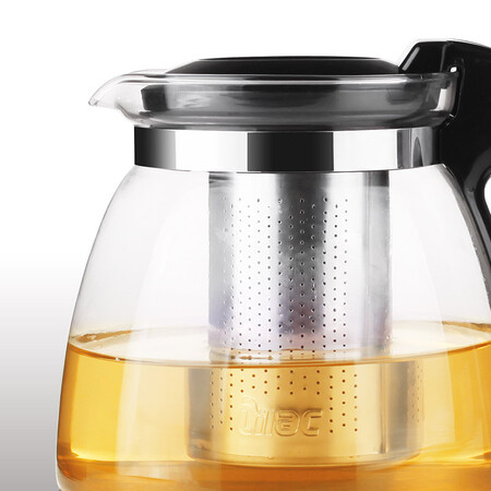 Lilac, glass teapot, heat-resistant glass, large-capacity tea bar machine, general-purpose pot, 304 stainless steel strainer tea maker, easy-to-clean tea set 1.5L Lilac, glass teapot, heat-resistant glass, large-capacity tea bar machine, general-purpose pot, 304 stainless steel strainer tea maker, easy-to-clean tea set 1.5L