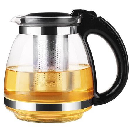 Lilac, glass teapot, heat-resistant glass, large-capacity tea bar machine, general-purpose pot, 304 stainless steel strainer tea maker, easy-to-clean tea set 1.5L Lilac, glass teapot, heat-resistant glass, large-capacity tea bar machine, general-purpose pot, 304 stainless steel strainer tea maker, easy-to-clean tea set 1.5L