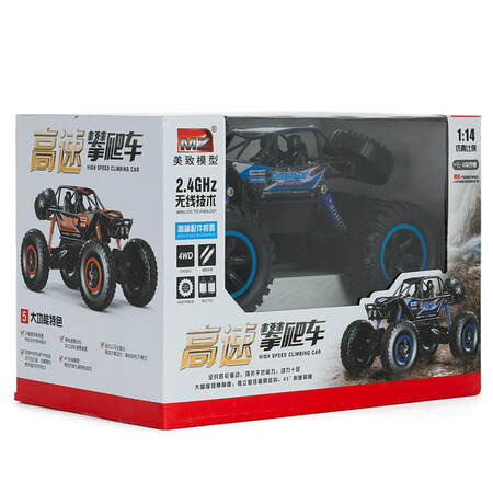 Meizhi model MZ remote control car 1:14 bigfoot climbing car rechargeable remote control off-road car four-wheel drive truck model children's toy car gift gift bright blue Meizhi model MZ remote control car 1:14 bigfoot climbing car rechargeable remote control off-road car four-wheel drive truck model children's toy car gift gift bright blue
