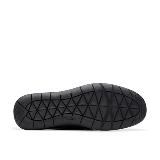 Clarks 其乐Flexway Step男鞋 一脚蹬轻便防滑通勤休闲皮鞋 黑色皮革 42 EU 宽版 Clarks 其乐Flexway Step男鞋 一脚蹬轻便防滑通勤休闲皮鞋 黑色皮革 42 EU 宽版