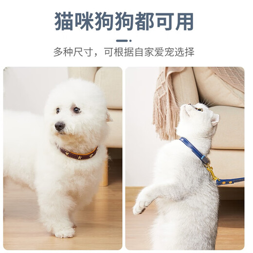 Cat sister Wangdi leash cat dog collar puppy Teddy Pomeranian Bichon small dog leash cat collar red brown with decoration collar neck circumference (22-30) cm + 1.2 meters leash Cat sister Wangdi leash cat dog collar puppy Teddy Pomeranian Bichon small dog leash cat collar red brown with decoration collar neck circumference (22-30) cm + 1.2 meters leash