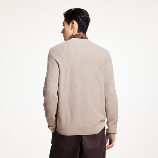 杰克·琼斯(JACK&JONES)男装冬季时尚潮百搭舒适日常开衫毛衣V领直筒针织衫男224424009 C02卡其色 S 170 杰克·琼斯(JACK&JONES)男装冬季时尚潮百搭舒适日常开衫毛衣V领直筒针织衫男224424009 C02卡其色 S 170
