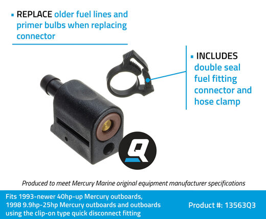 Quicksilver 13563Q3 Quick Disconnect Fuel Tube Connector
Quicksilver 13563Q3 Quick Disconnect Fuel Tube Connector