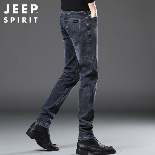JEEP SPIRIT Jeep jeans men's autumn and winter Korean style trendy pants men's straight slim men's pants blue gray 33 JEEP SPIRIT Jeep jeans men's autumn and winter Korean style trendy pants men's straight slim men's pants blue gray 33