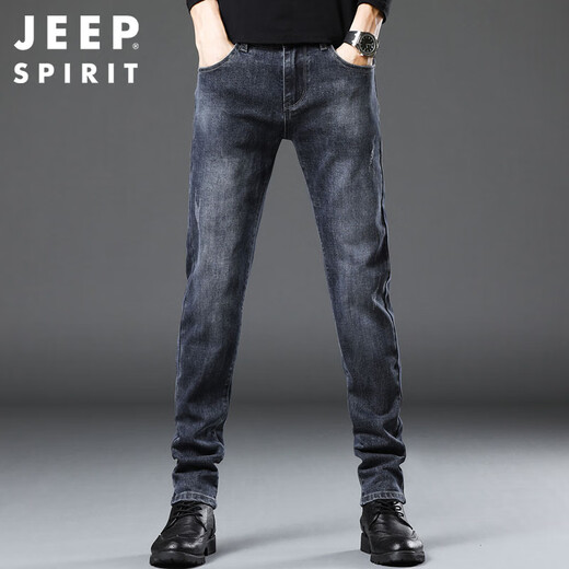JEEP SPIRIT Jeep jeans men's autumn and winter Korean style trendy pants men's straight slim men's pants blue gray 33 JEEP SPIRIT Jeep jeans men's autumn and winter Korean style trendy pants men's straight slim men's pants blue gray 33