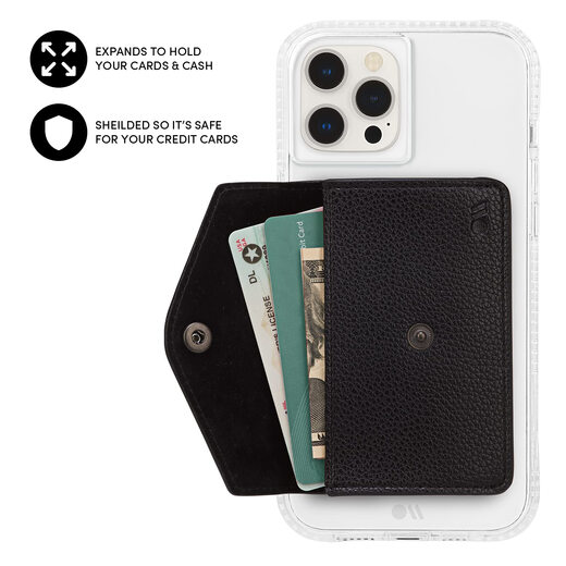 CASE-MATE - 磁性口袋 - 磁性钱包卡包 - 专为 MagSafe 兼容的 iPhone 和手机壳 - 黑色 CASE-MATE - 磁性口袋 - 磁性钱包卡包 - 专为 MagSafe 兼容的 iPhone 和手机壳 - 黑色