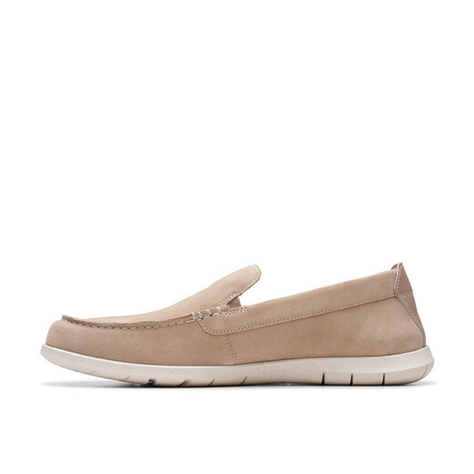 Clarks 其乐Flexway Step男鞋 一脚蹬轻便防滑通勤休闲皮鞋 淡棕色(Sand Suede) 8.5 Wide Clarks 其乐Flexway Step男鞋 一脚蹬轻便防滑通勤休闲皮鞋 淡棕色(Sand Suede) 8.5 Wide