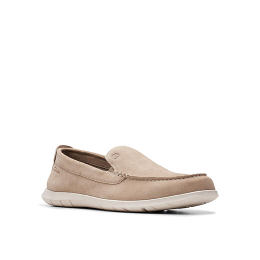Clarks 其乐Flexway Step男鞋 一脚蹬轻便防滑通勤休闲皮鞋 淡棕色(Sand Suede) 8.5 Wide Clarks 其乐Flexway Step男鞋 一脚蹬轻便防滑通勤休闲皮鞋 淡棕色(Sand Suede) 8.5 Wide