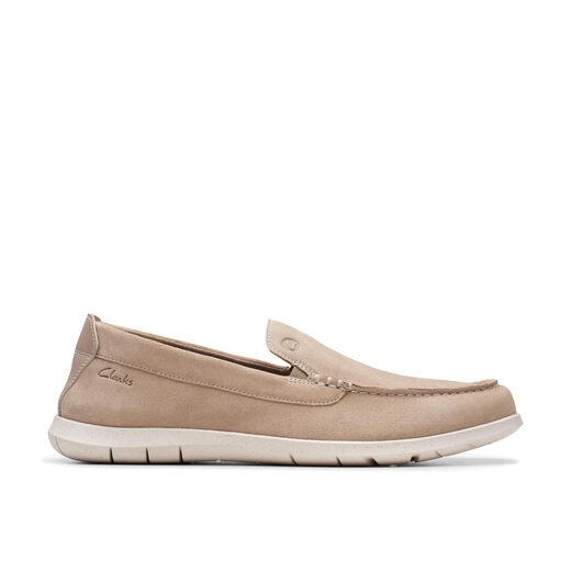 Clarks 其乐Flexway Step男鞋 一脚蹬轻便防滑通勤休闲皮鞋 淡棕色(Sand Suede) 8.5 Wide Clarks 其乐Flexway Step男鞋 一脚蹬轻便防滑通勤休闲皮鞋 淡棕色(Sand Suede) 8.5 Wide