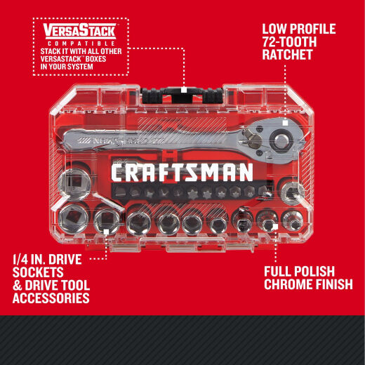 CRAFTSMAN 机械工具套装 24 件 1/4 英寸驱动 SAE (CMMT12109LZ) CRAFTSMAN 机械工具套装 24 件 1/4 英寸驱动 SAE (CMMT12109LZ)