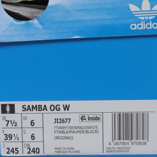 阿迪达斯 adidas【滔搏运动】三叶草男女SAMBA OG W休闲鞋 JI2677 36 阿迪达斯 adidas【滔搏运动】三叶草男女SAMBA OG W休闲鞋 JI2677 36