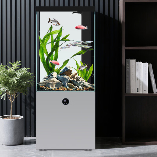 Hanba fish tank living room small square tank bottom 2025 new bottom filter ultra-white glass goldfish tank aquarium floor-standing household cement gray lamp tube 40cm long x 40cm wide x 140cm high Hanba fish tank living room small square tank bottom 2025 new bottom filter ultra-white glass goldfish tank aquarium floor-standing household cement gray lamp tube 40cm long x 40cm wide x 140cm high