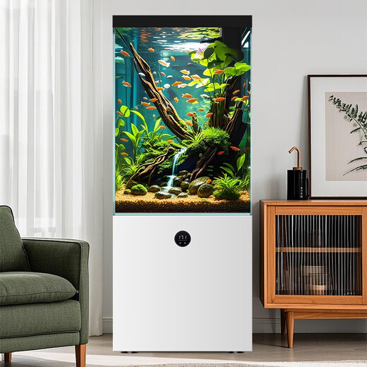 Hanba fish tank living room small square tank bottom 2025 new bottom filter ultra-white glass goldfish tank aquarium floor-standing household cement gray lamp tube 40cm long x 40cm wide x 140cm high Hanba fish tank living room small square tank bottom 2025 new bottom filter ultra-white glass goldfish tank aquarium floor-standing household cement gray lamp tube 40cm long x 40cm wide x 140cm high