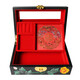 Nine-color jiucai jewelry box Pingyao push light lacquerware Hand-made collections for women’s day gifts Push light lacquer jewellery box Shanxi specialty products in full bloom with black background Nine-color jiucai jewelry box Pingyao push light lacquerware Hand-made collections for women’s day gifts Push light lacquer jewellery box Shanxi specialty products in full bloom with black background