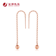 Jinchao Jewelry 2021 new net red same style ear line 18K rose gold ear line female rose gold earring female trendy ins round bead style rose gold hanging small light bead style ear line Jinchao Jewelry 2021 new net red same style ear line 18K rose gold ear line female rose gold earring female trendy ins round bead style rose gold hanging small light bead style ear line