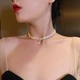 QIMEILA Jewelry Accessories Freshwater Pearl Round String Necklace Women Japanese and Korean Ladies Necklace Simple Fashion Creative Clavicle Chain Birthday Gift QIMEILA Jewelry Accessories Freshwater Pearl Round String Necklace Women Japanese and Korean Ladies Necklace Simple Fashion Creative Clavicle Chain Birthday Gift